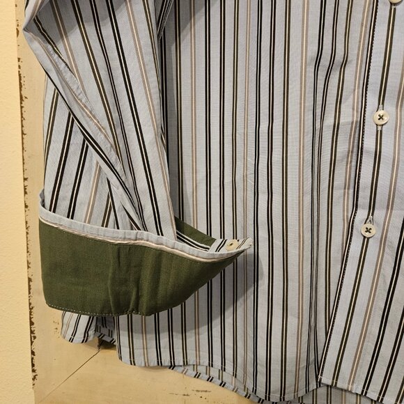 Marks & Spencer Collezione Button down Shirt Men`s XXL Multi Stripped - Picture 7 of 9